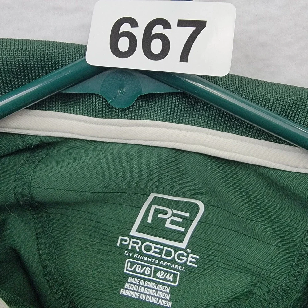 Michigan State Spartans Pro Edge Polo Shirt Mens L Green Short Sleeve NCAA